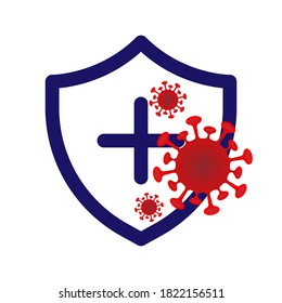 Shield and quarantine from novel virus outbreak. Stop coronavirus. Vector illustration