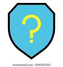 Shield with question mark stands for help support and unknown information needs This is useful for presentations and website design regarding assistance