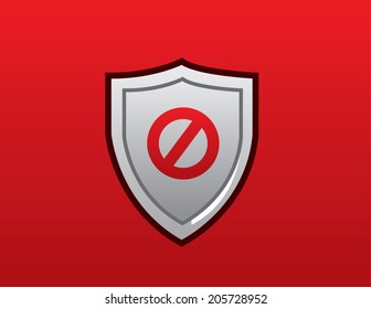 Shield with red do not enter sign 