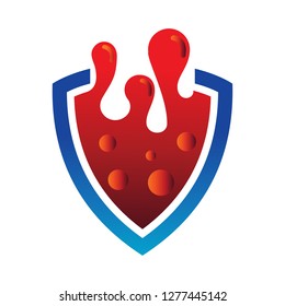 shield, red sauce logo