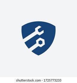shield with a repair key logo template