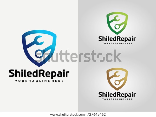 Shield Repair  Logo Template Design.\
Creative Vector Emblem, for Icon or Design\
Concept.