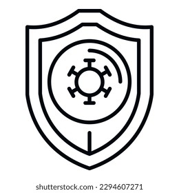 Shield resistance icon outline vector. Antibiotic disease. Medicine drug