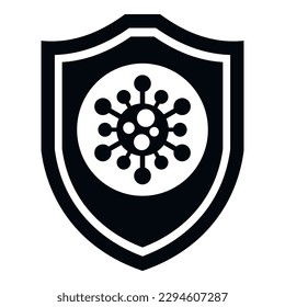 Schildwiderstand Symbol einfache Vektorgrafik. Antibiotikaerkrankungen. Arzneimittel