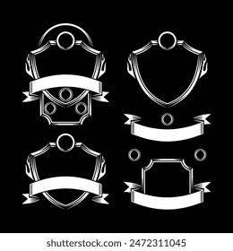 shield ribbon badges vector for company
