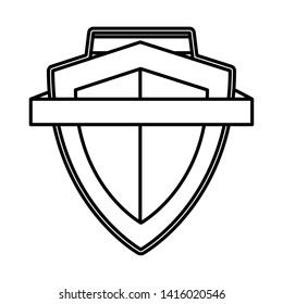 shield ribbon banner vector ilustration