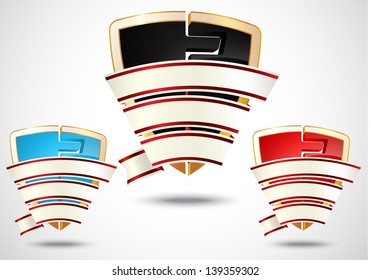 shield with ribbon .grouped ,easy to moving and editing