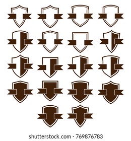 Shield And Ribbon Icon Collection