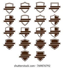 Shield And Ribbon Icon Collection