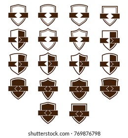 Shield And Ribbon Icon Collection