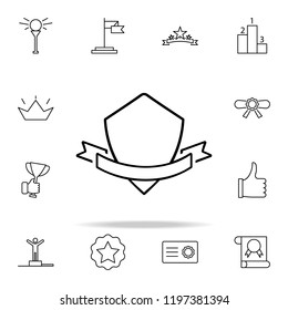 shield with ribbon icon. Succes and awards icons universal set for web and mobile