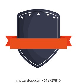 shield with ribbon isolated icon