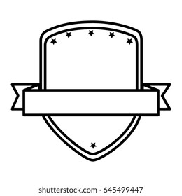 shield with ribbon isolated icon