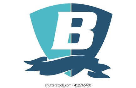 Shield Ribbon Letter B
