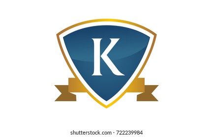 Shield Ribbon Letter K