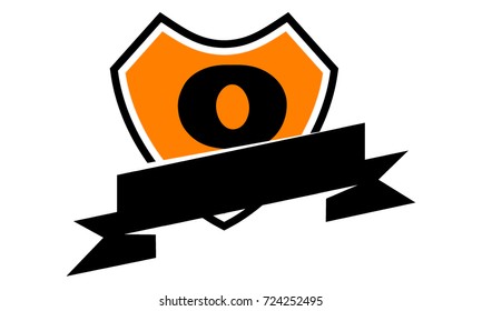 Shield Ribbon Letter O