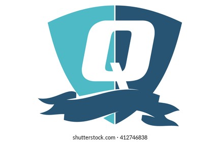 Shield Ribbon Letter Q