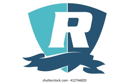 Shield Ribbon Letter R