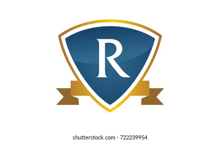 Shield Ribbon Letter R