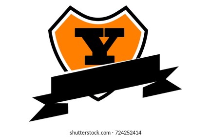 Shield Ribbon Letter Y