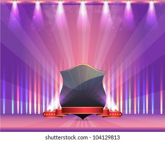 Shield Ribbon Spot Light Theme Vector Design