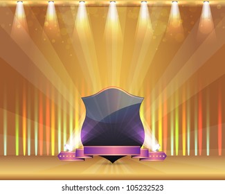 Shield Ribbon Spot Light Theme Vector Design