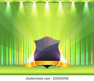 Shield Ribbon Spot Light Theme Vector Design