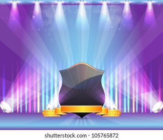 Shield Ribbon Spot Light Theme Vector Design