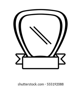 shield ribbon stamp decor outline empty vector illustration eps 10