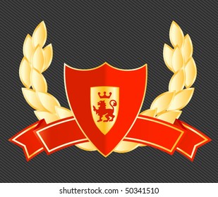 escudo con cintas y laureles