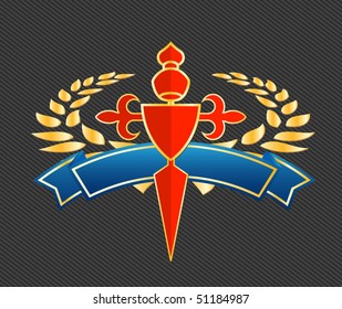 escudo con cintas y laureles