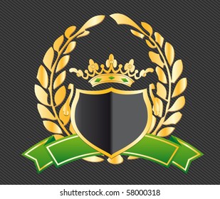escudo con cintas y laureles