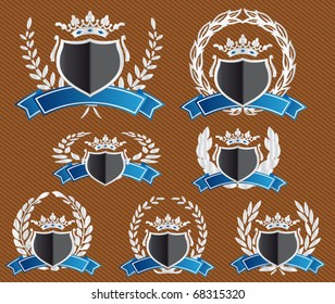 escudo con cintas y laureles