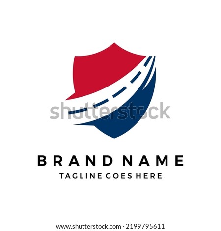 Shield road logo vector illustration