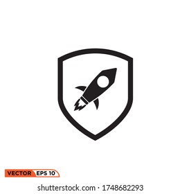 shield rocket icon design vector illuatration template