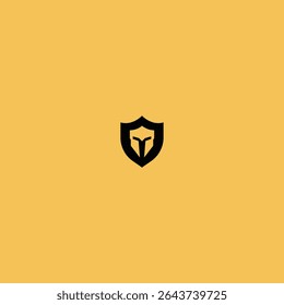 Shield Roman warrior logo icon flat vector design