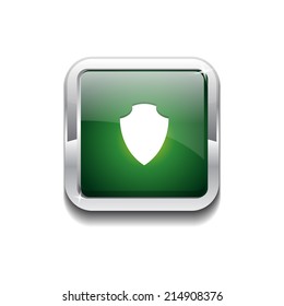 Shield Rounded Rectangular Vector Green Web Icon Button