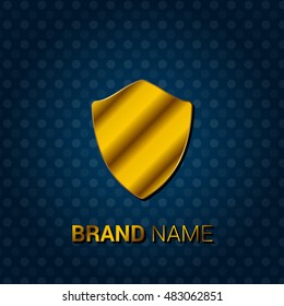 Shield Royal Golden & Blue Metallic Premium Corporate Logo / Icon