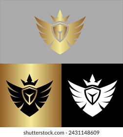 Shield with Royal Lion face head for Security Protection Guard Emblem Badge logo design