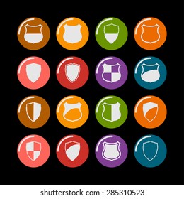 shield safe defence icon set