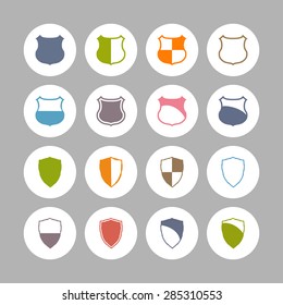 shield safe defence icon set