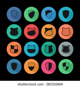 shield safe defence icon set