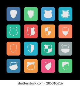 shield safe defence icon set