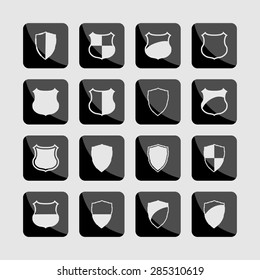 shield safe defence icon set