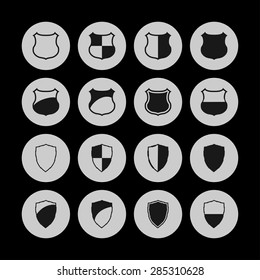 shield safe defence icon set