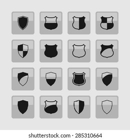 shield safe defence icon set