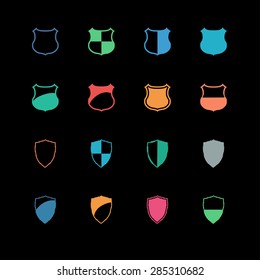 shield safe defence icon set