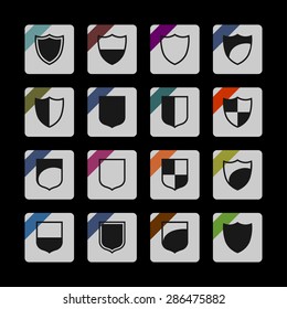 shield safe defense icon set
