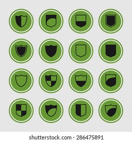 shield safe defense icon set