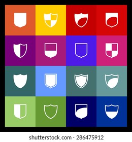 shield safe defense icon set